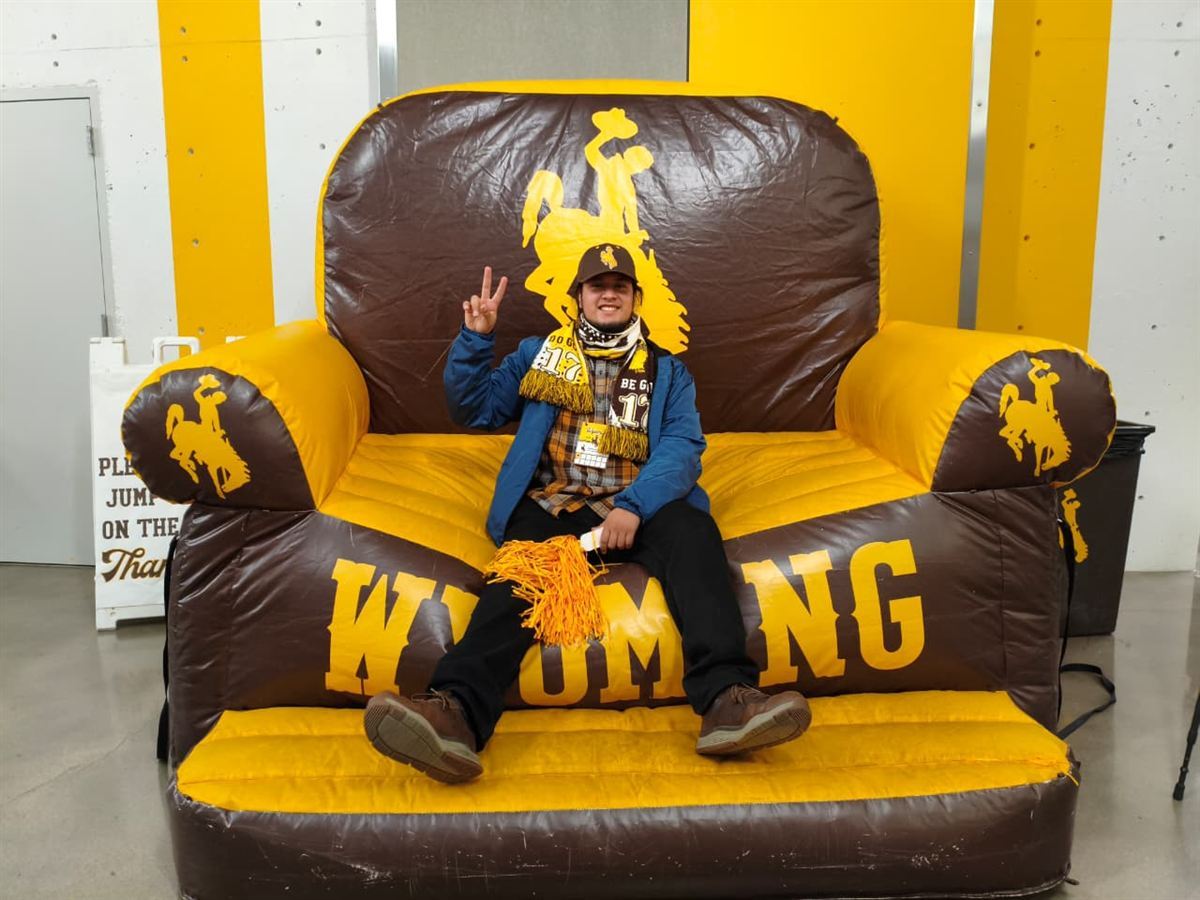 Participant at University of Wyoming game day event