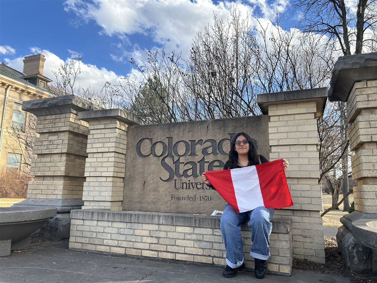 Participant with Peruvian flag at Colorado State University