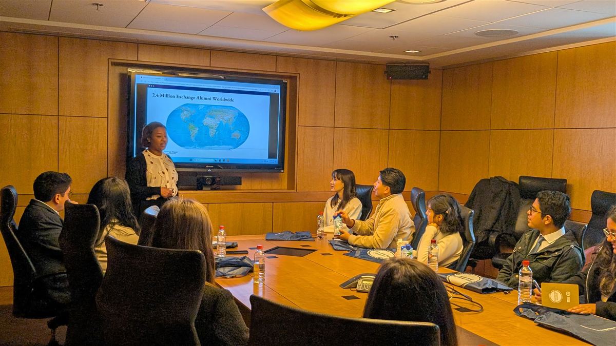 Participant giving a presentation