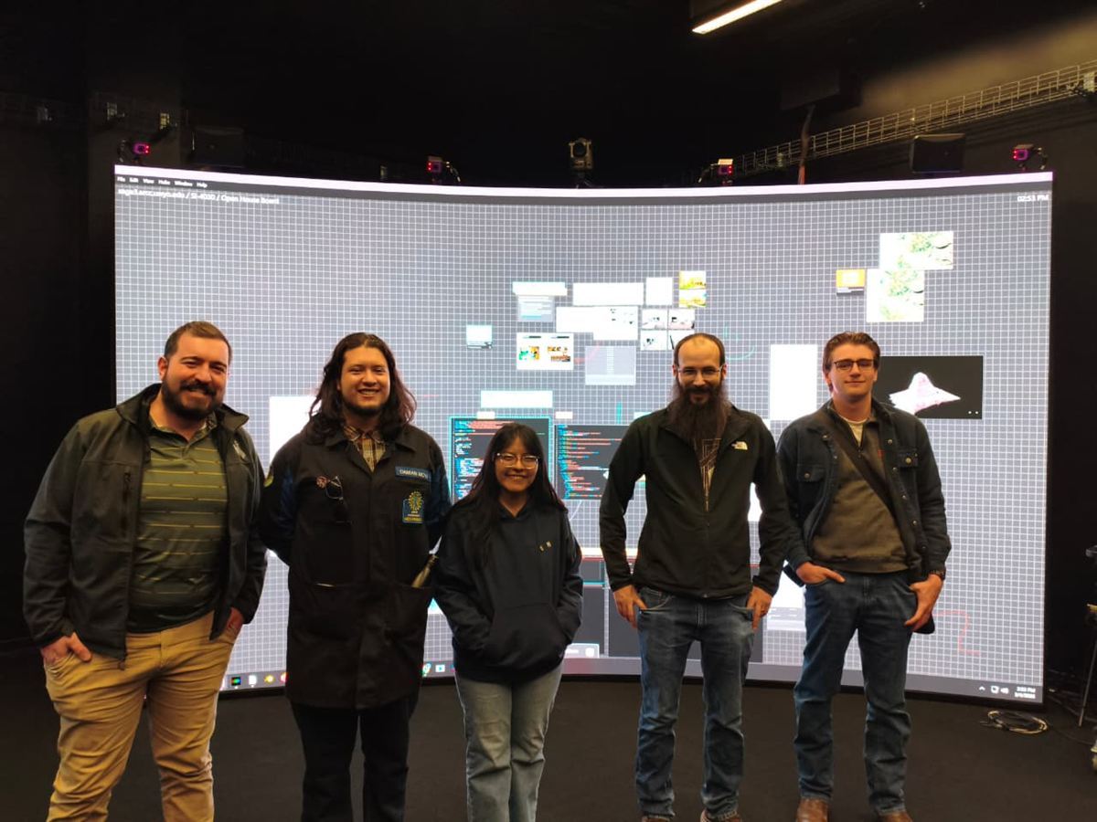 Participants at the 3DViz visualization center, University of Wyoming