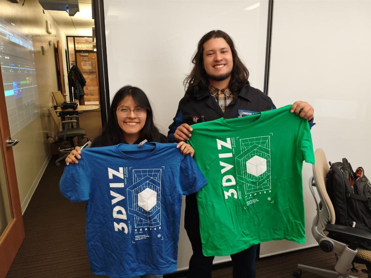 Participants with 3DViz Center shirts at University of Wyoming