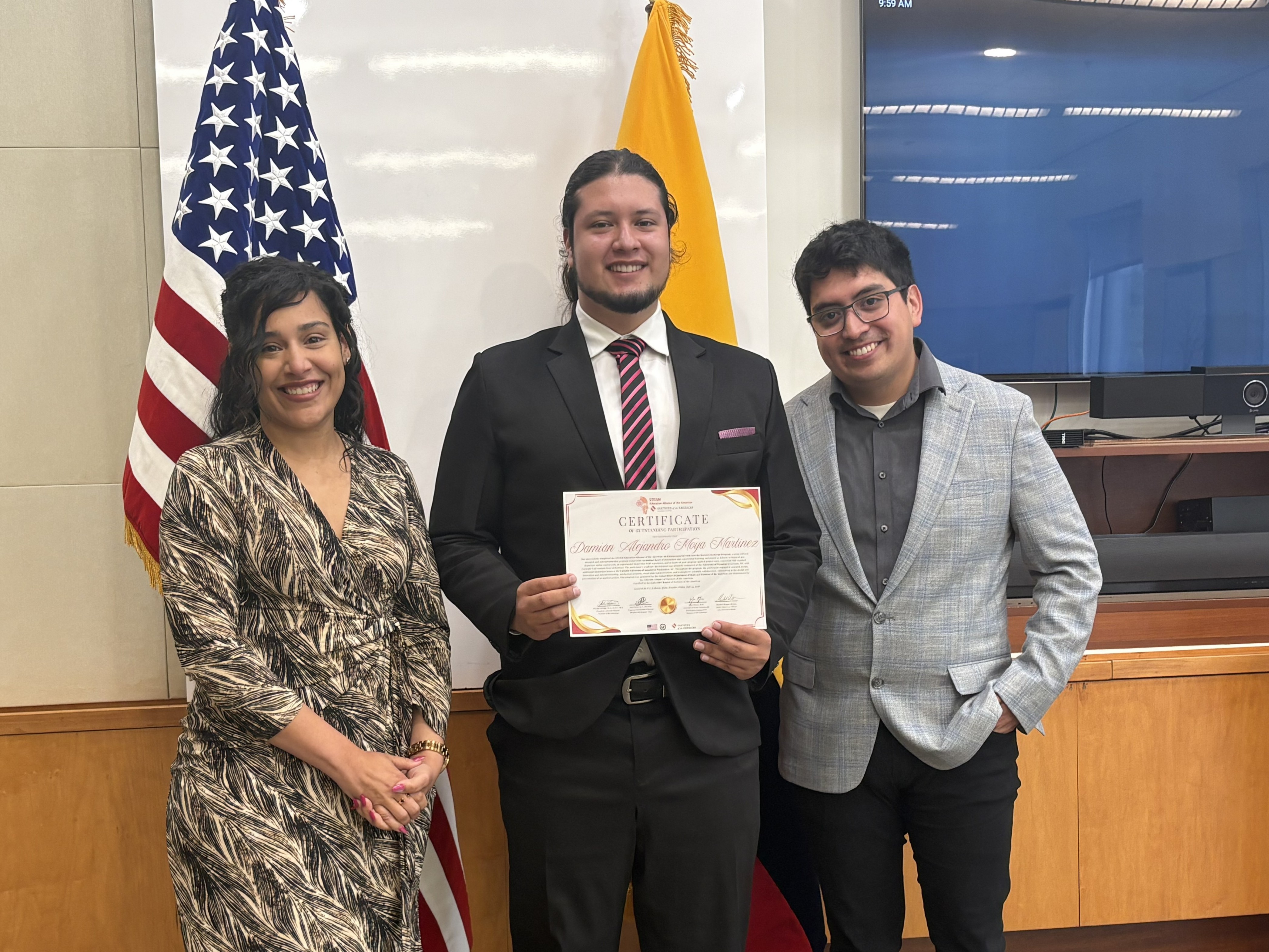 Participant at graduation ceremony, U.S. Embassy Quito, Ecuador
