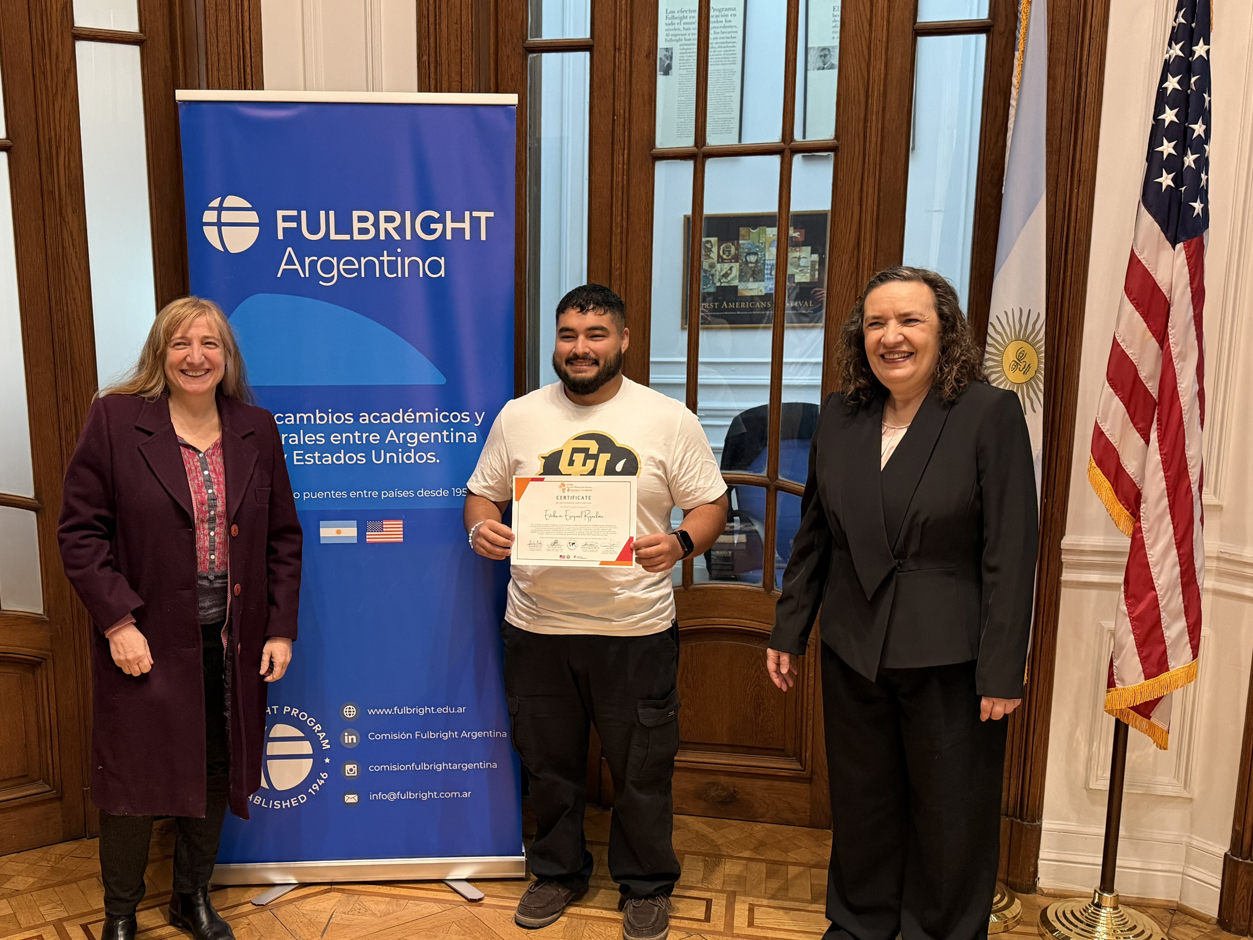 Participant at graduation ceremony, Fulbright Argentina, Buenos Aires