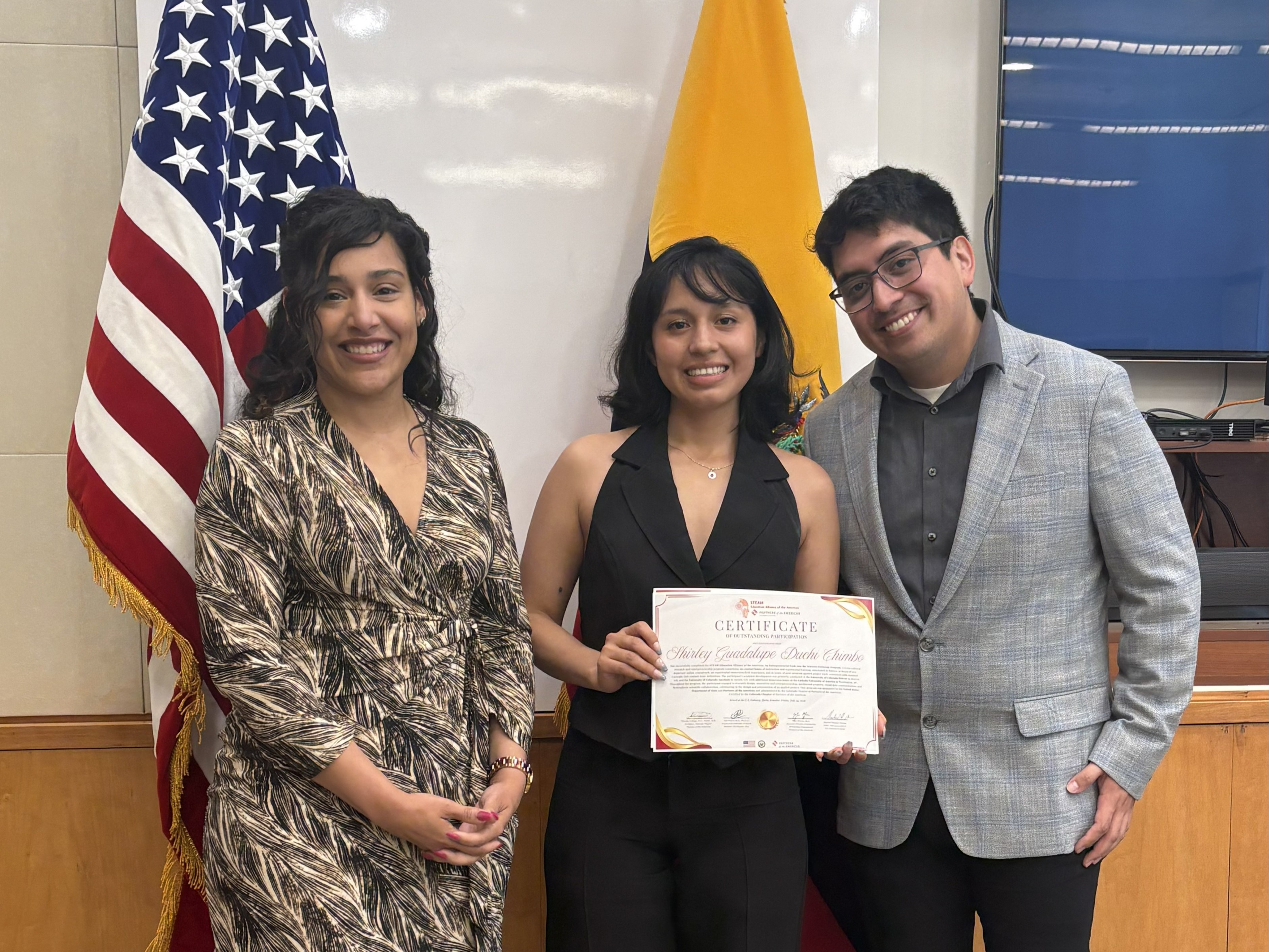 Participant at graduation ceremony, U.S. Embassy Quito, Ecuador
